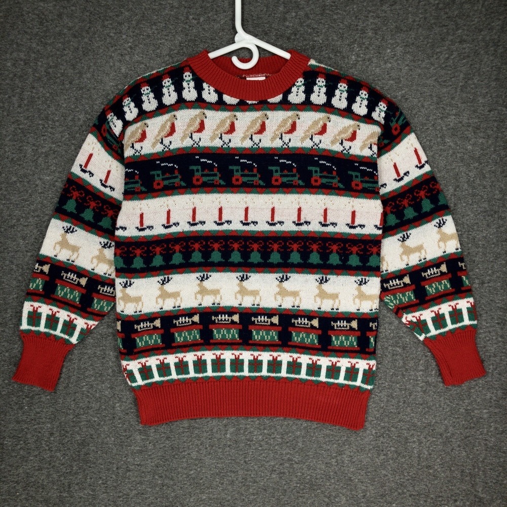 Vintage Sweaters USA Inc. Holiday Sweater Women's Size Medium Acrylic USA Made